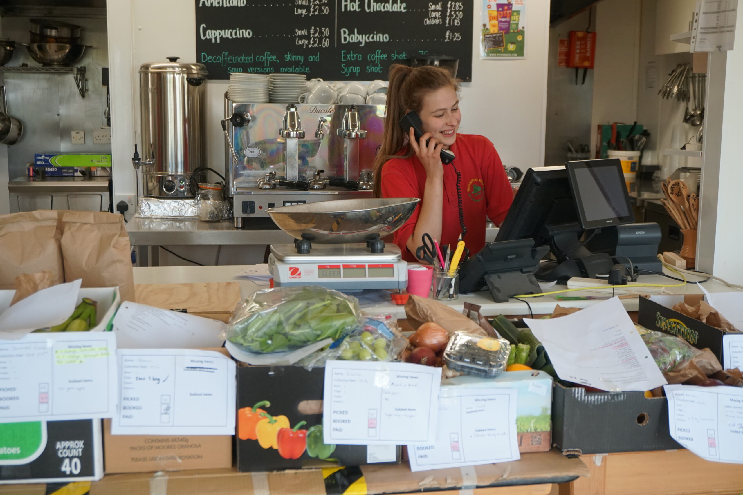Washingpool Grace Holland working in cafe converted to telephone ordering service centre