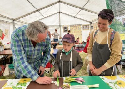 Gill Meller demo at the Love Food Hate Waste tent, Bridport Food Festival